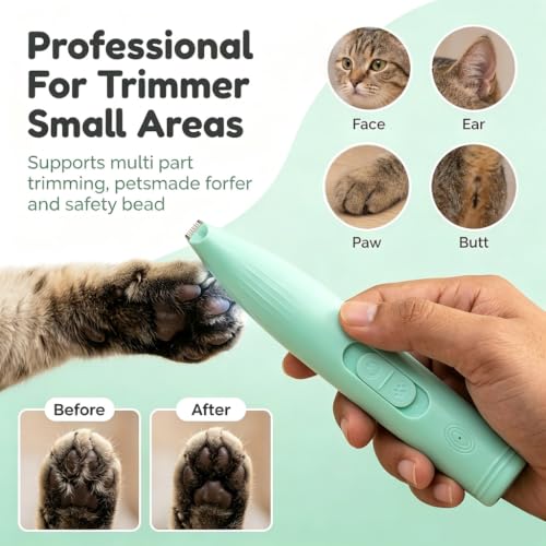 Image of Qpets Dog Trimmer for Grooming, Rechargeable LowNoise Mini for Paws, Face