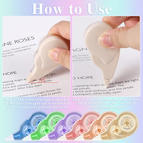 Besarme 24 Pack Mini White Out Correction Tape, Portable Mini White Out Tape Whiteout Roller Easy To Use Applicator For Instant Correction School Office Supplies, 0.2 X 158 Inches #TOP2