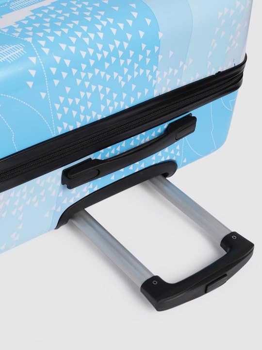 Image of TEAKWOOD LEATHERS Twin Printed Hardside Trolley 360 Degree 8 Roating Wheels, Trolley Bag for Travel (Blue, Large)