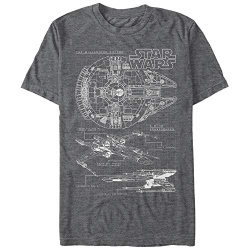 T-shirt Star Wars homme gris anthracite chiné taille XL vêtement geek