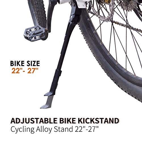 Folou Bike Kickstand Adjustable Rear Mount Aluminum Alloy Bicycle Kickstand For For 22-27 Inch Mountain Bike Adult Bike #TOP7