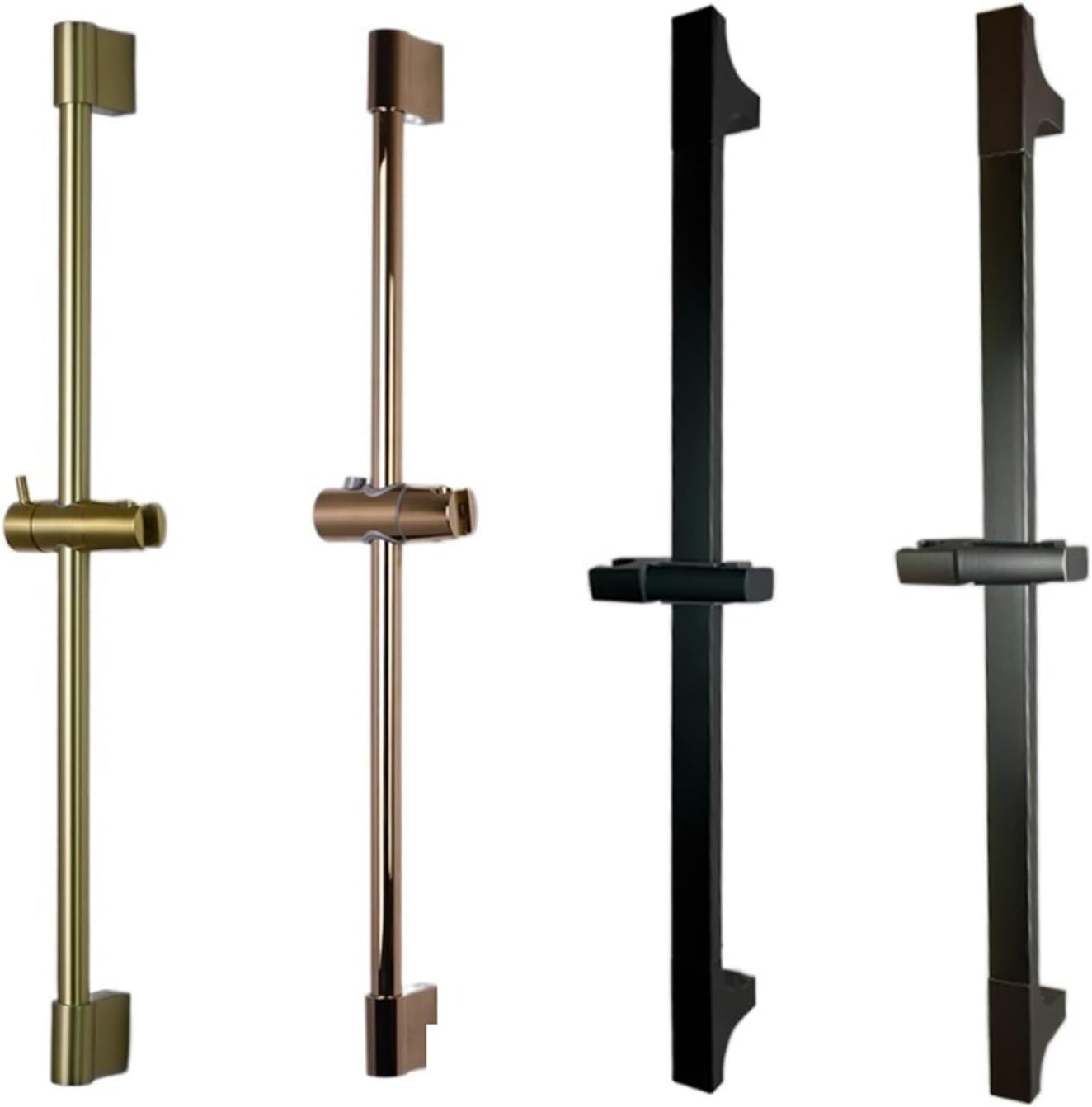 Shower Bar Angel Height Adjustable Sliding Hand Shower Bar Chrome Matt Black Stainless Steel 64cm Bathroom Fixtures(Square CP)