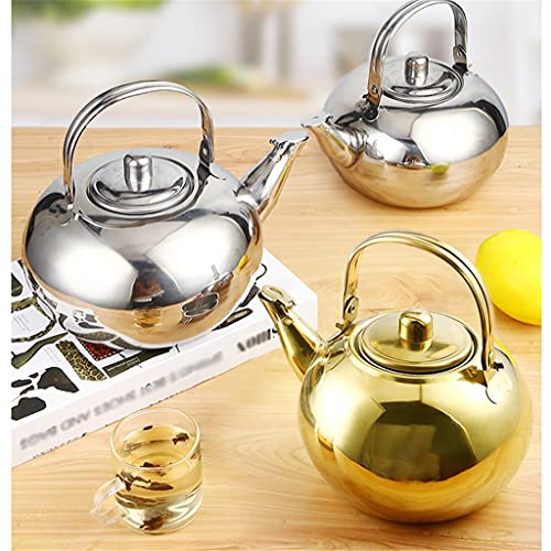Yxbdn Stainless Steel Kettle Warm Wine Kettle Tea Set With Strainer Teapot Coffee Maker Design Heat Insulation Anti-Scalding Kettle (Color : Silver, Size : 20Cm) #TOP1