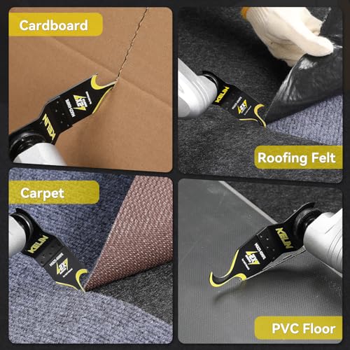 Image of KELIN 6PCS Oscillating Multi Tool Hook Knife Blades, Multitool Saw Blades for Soft Materials Like Roofing Shingles, Carpet, Cardboard & PVC Flooring, Universal Interface