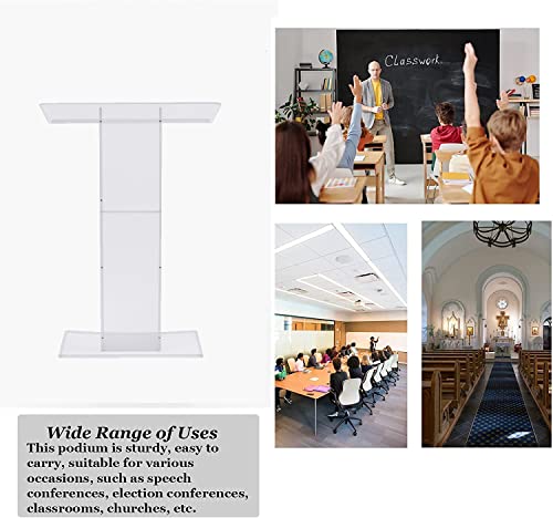Clear Podium Stand, Acrylic Lectern Podium For Churches Professional,Portable Presentation Podium Lectern For Offices And Classrooms Event Reception Hostess Stand Desk #TOP4