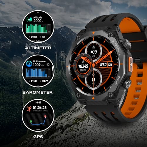 Image of Fastrack Xtreme Adventure Smartwatch with 1.43 inch AMOLED Display, Dual Push Button, GPS, ABC, 1ATM, Inbuilt Torch, 100+ Multisports, Dual Tone Strap, BT Calling, HRM, SpO2 & Multiple Menu Styles - Black