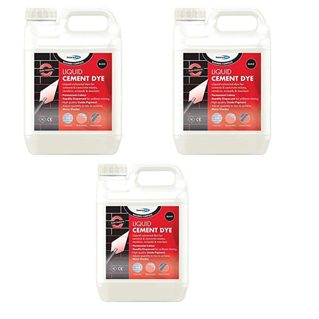 Bond It Liquid Cement Dye, Red, 1L, Pigment Mortar Tone for Brick Colour Render, Pack of 3