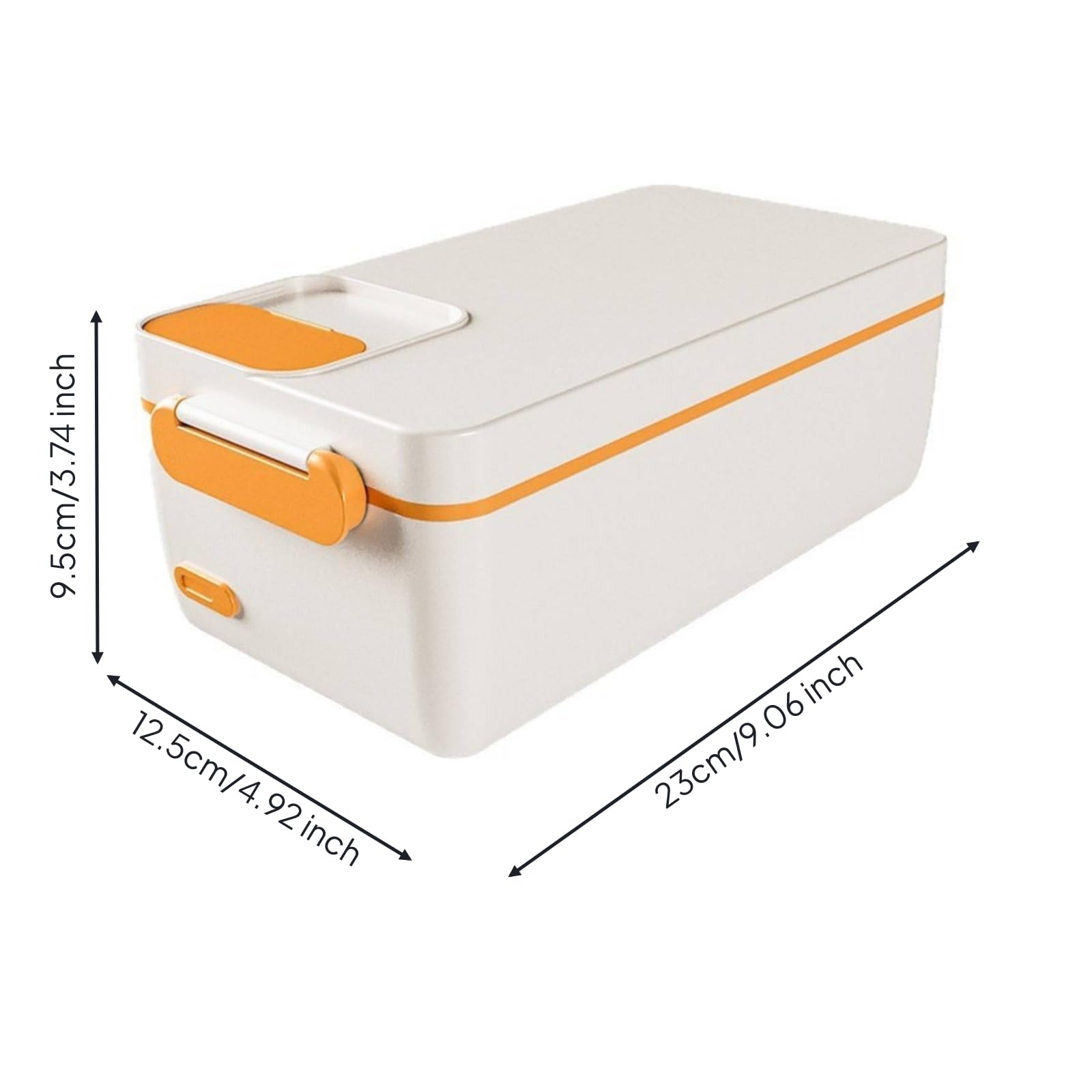 Baoblaze Scaldavivande Elettrico Portatile Contenitore Pranzo Scatola Pasto Riscaldabile con Interno in Acciaio 304 E Trasporto Compatto Adatto per Studenti Autisti Pausa Ufficio, Beige, Esagonale