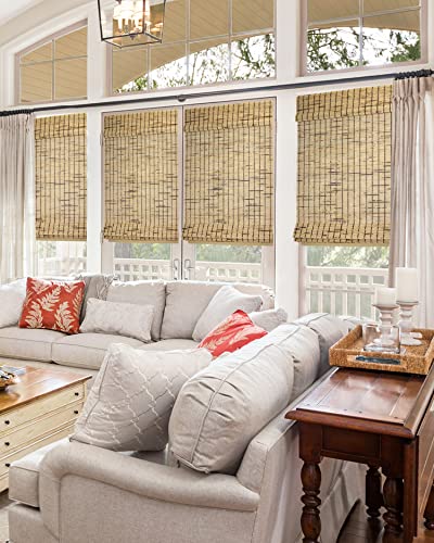 CHICOLOGY Bamboo Roman Shades - Smart Choice Eco-Friendly Light Filtering Blinds for Windows, Premium Quality, Ideal for Home, Tortoise, 32" W X 64" H - Thumbnail 3