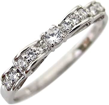 真由美様リボンデザイン 天然ダイヤモンドリング プラチナ900 一粒