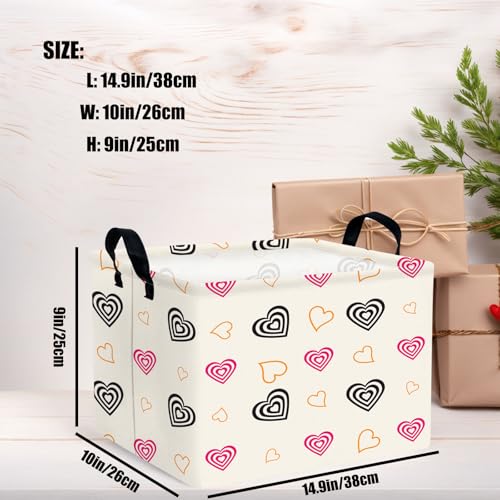 Image of Valentine's Day Basket Gift for Empty Cute Heart Large Storage Bin for Kid and Baby Room Decor (Red and Black)