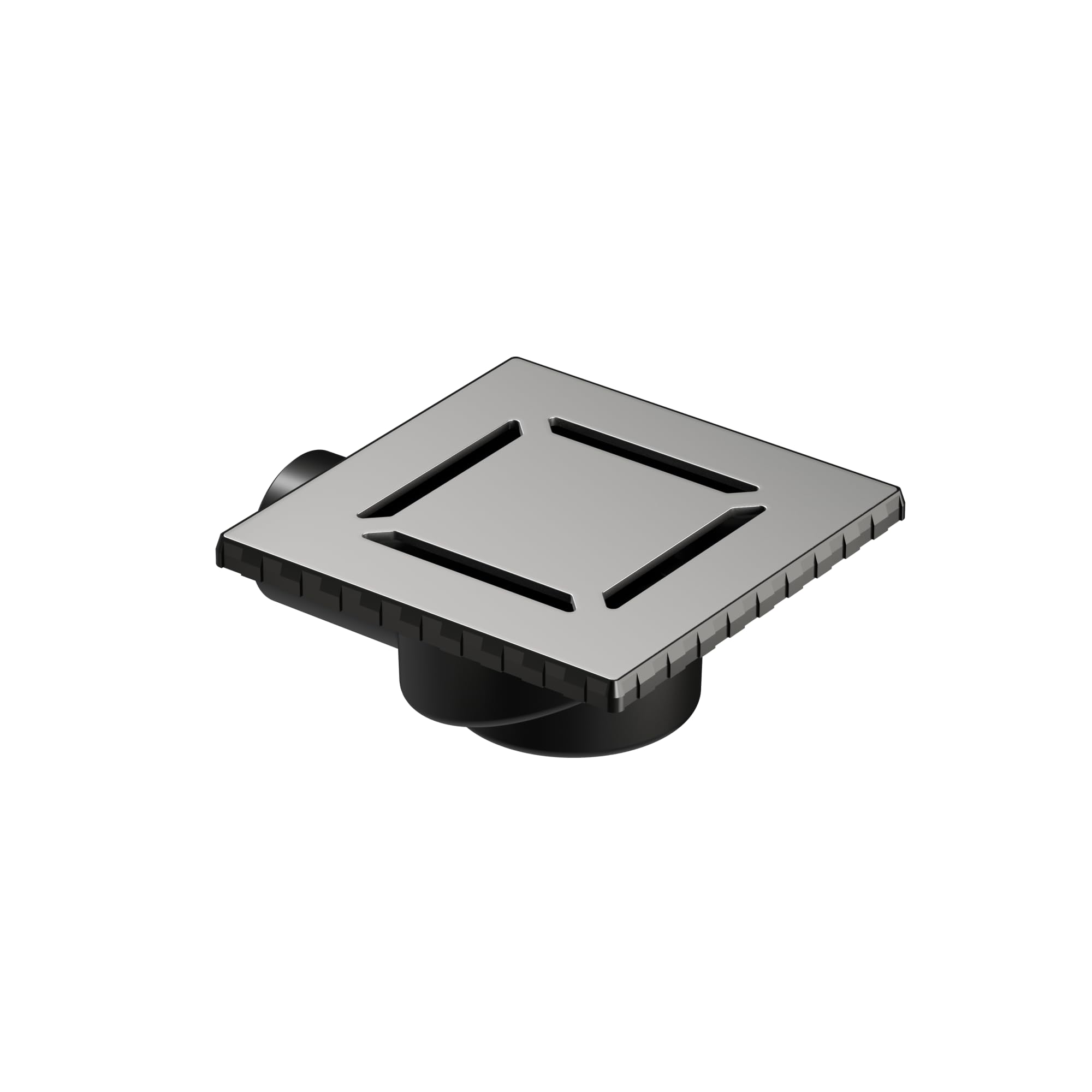 VitrA V-Flow Kare 5606976 Duş Kanalı, Yandan Çıkışlı, 15x15 cm, DK 100 Kapak, Mat Krom