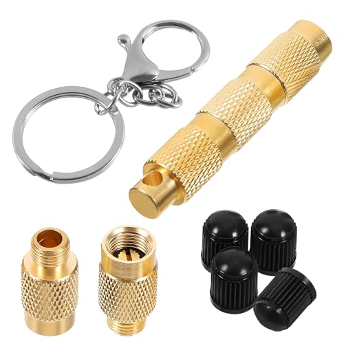 Rdxcv 4-in-1 Brass Tire Deflator Kit with Keychain