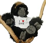  Gorila de peluche (juguete) con Amo Evie en la camiseta