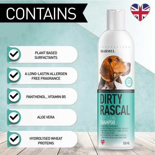 Dog Shampoo For Smelly Dogs Puppy Shampoo W/ Aloe & Avocado Dog Shampoo Sensitive Skin 500ml Professional Hair Treatment Bath Grooming Natural Wash Odor Remover