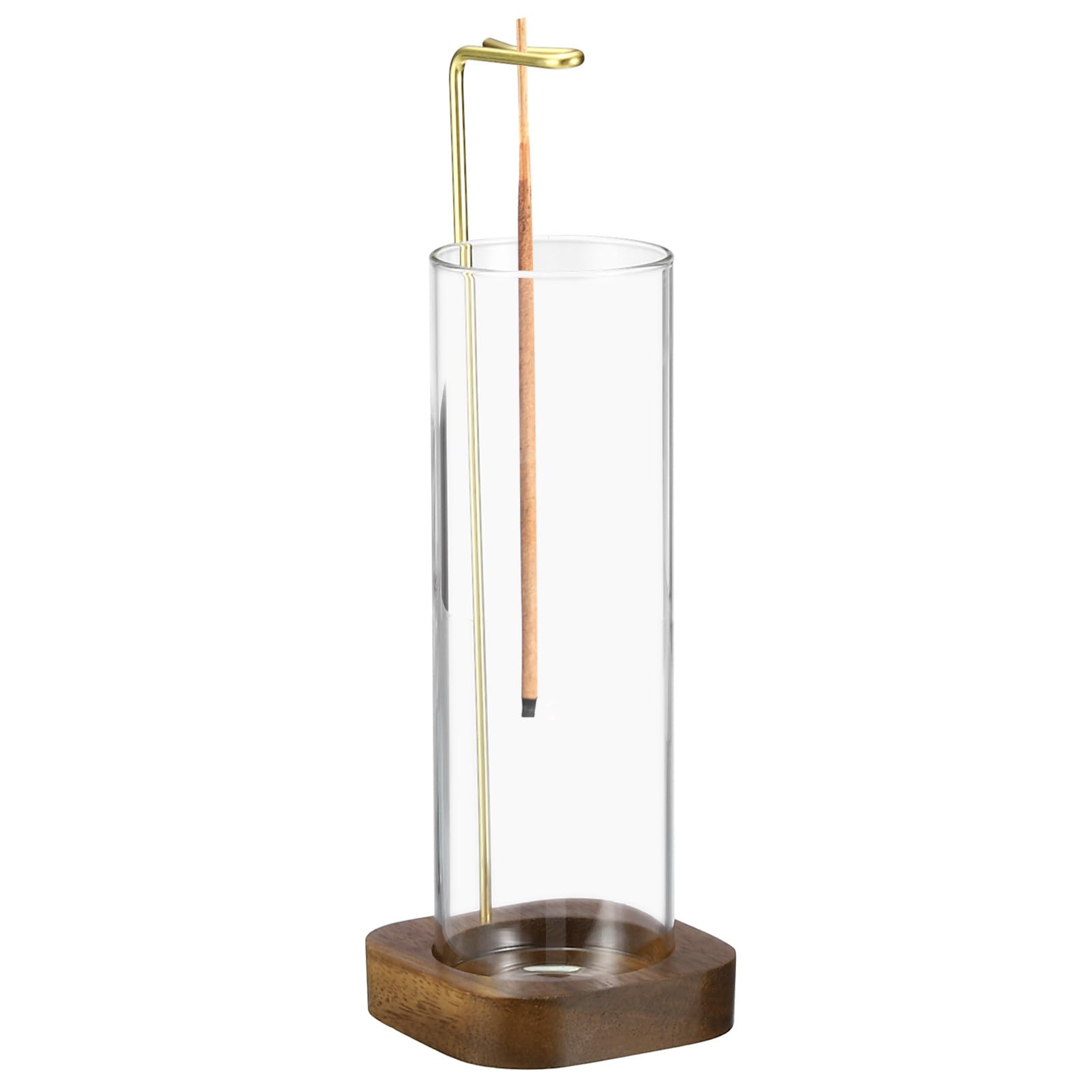 uxcell Incense Burner Holder, Anti-Ash Flying Incense Burner with Removable Glass and Brass Clip for Meditation Spa Office Bedroom Home Decor