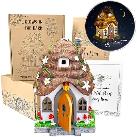 WILD PIXY Glow in The Dark Fairy Garden House Cover