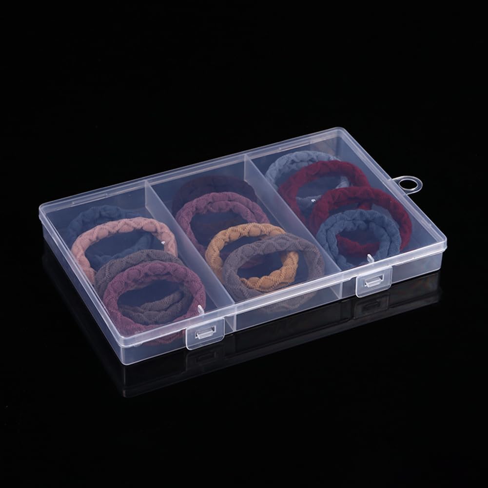 2 Pack Bandaid Organizer Holder Clear Plastic 3 Grid Storage Box Small Parts Jewelry Utility Case for Home Travel First Aid