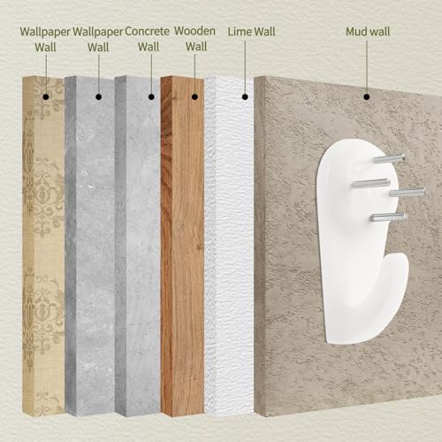 Image of 50PCS No Drill Concrete Hooks Heavy Duty Invisible Picture Hanger Nails | 22Lbs load capacity, suitable for concrete walls, stucco and hard surfaces, practical wall hanging accessories for home use