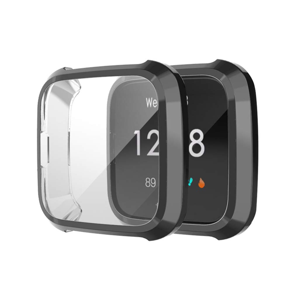 Hemobllo Professional Watch Protective Case for FitbitVersaLite - Durable Anti-Drop Cover with Delicate Plating, Full Protection, Black - Image 2