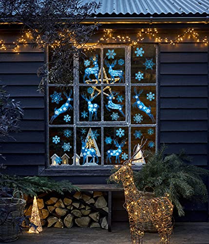 ANHUIB Blu Adesivi per Finestra Fiocco di