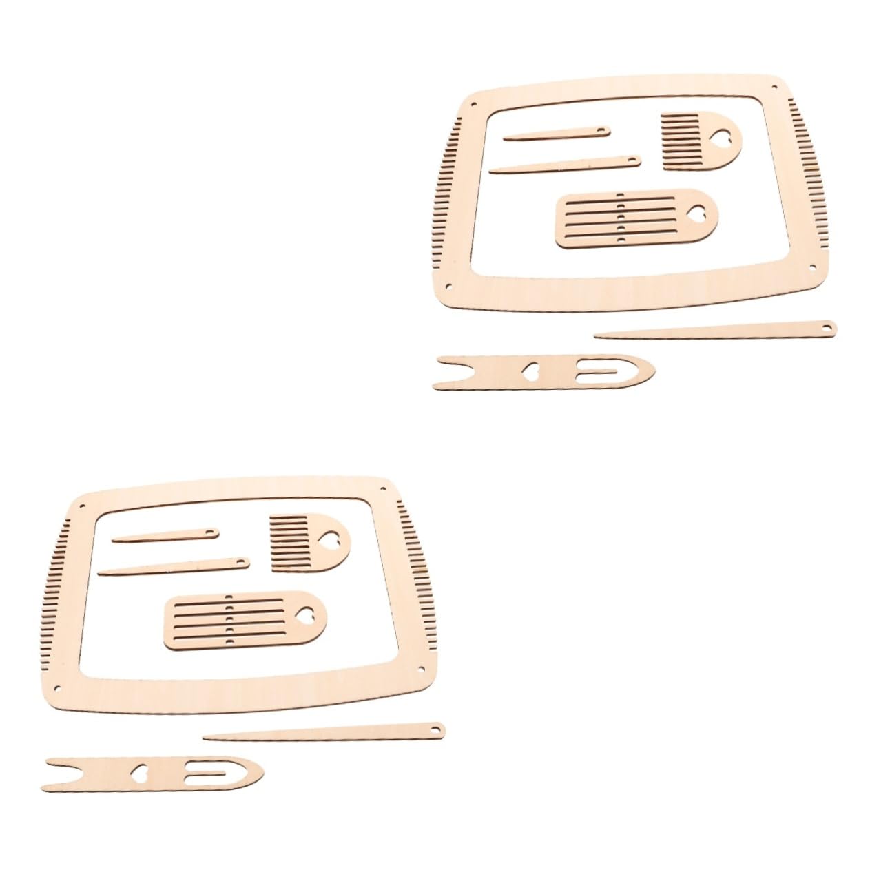 HOMSFOU 2 Juegos Kit de Tejer de Madera Manualidades Diy de Herramientas Telar Principiantes y Ligero y Portátil Bufandas Sombreros y Suéteres