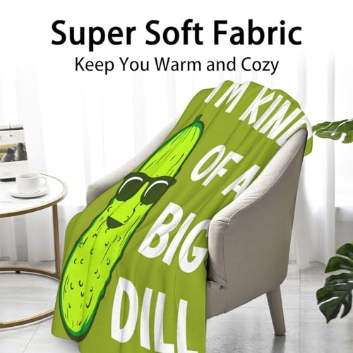 Pickle Throw Blanket for Teen - 50x60 Inches Throw Size - Soft Fluffy Cozy Blankets Gift - Green Funny Blanket Throws for Living Room Decorative