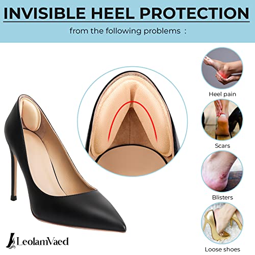Image of Reusable Heel Grips for Women Shoes, Heel Pads for Shoes that are Too Big, Self-Adhesive Heel Inserts, Heel Cushion Inserts to Prevent Blisters, Make Shoes Fit Tighter (10 Pieces in A Set)