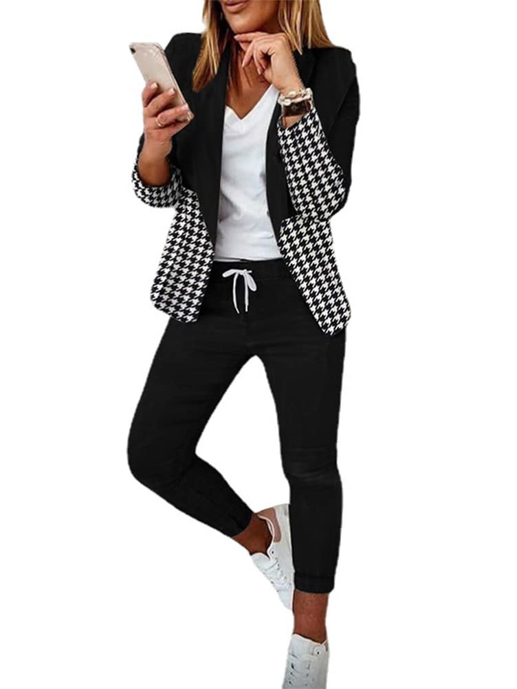 Onsoyours Tailleur 2 Pièces Femme Ensemble Blazer et Pantalon OL Couleur Unie Slim Fit Costume Bureau Revers et Pantalon Habillé Bureau Affaires