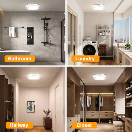 Battery Operated Ceiling Light, Motion Sensor Light Indoor, Motion Activated for Bathroom Stair Hallway Shed Laundry Day - Additional View