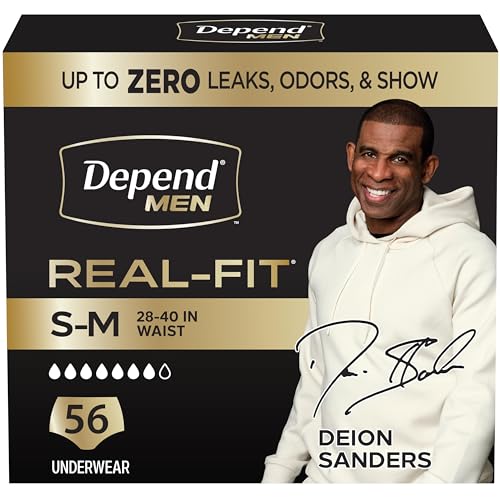 Image of Depend Real Fit Incontinence Underwear for Men, S /M, 56 Count