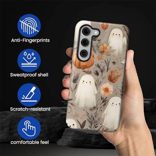 TAMEFOX Case for Samsung Galaxy S23 FE,Anti Drop Scratch Protective Phone Cover Case for Women Girl-Cute Ghostp Pumpkin - image 5