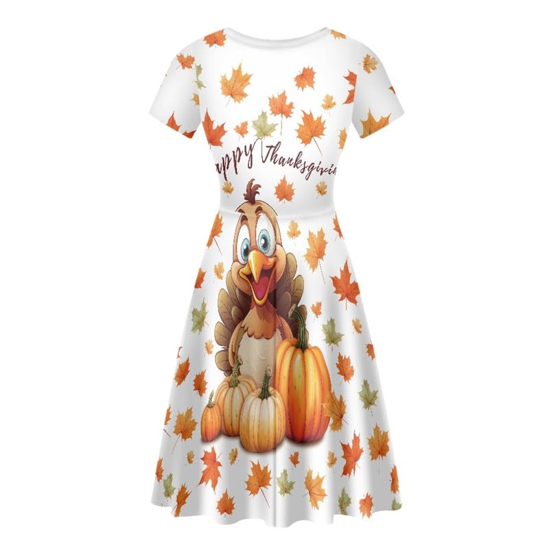 Image of Irisjudy T Shirt Dress for Women Short Sleeve Girls Short Sleeve Dress Plus Size, O Neck Knee Length Midi Dress for Ladies
