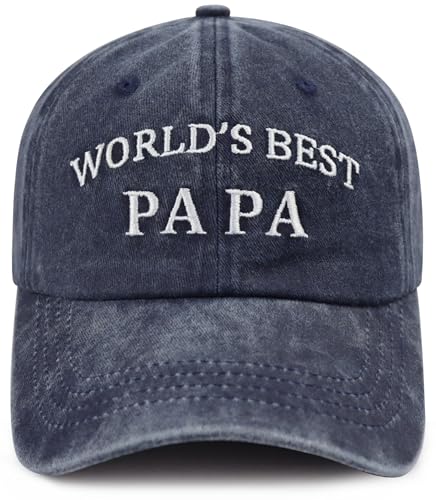 Image of World's Best Paw Paw Papa Uncle Hat for Grandpa Dad Men, Funny Adjustable Cotton Embroidered Grandfather Father Baseball Cap