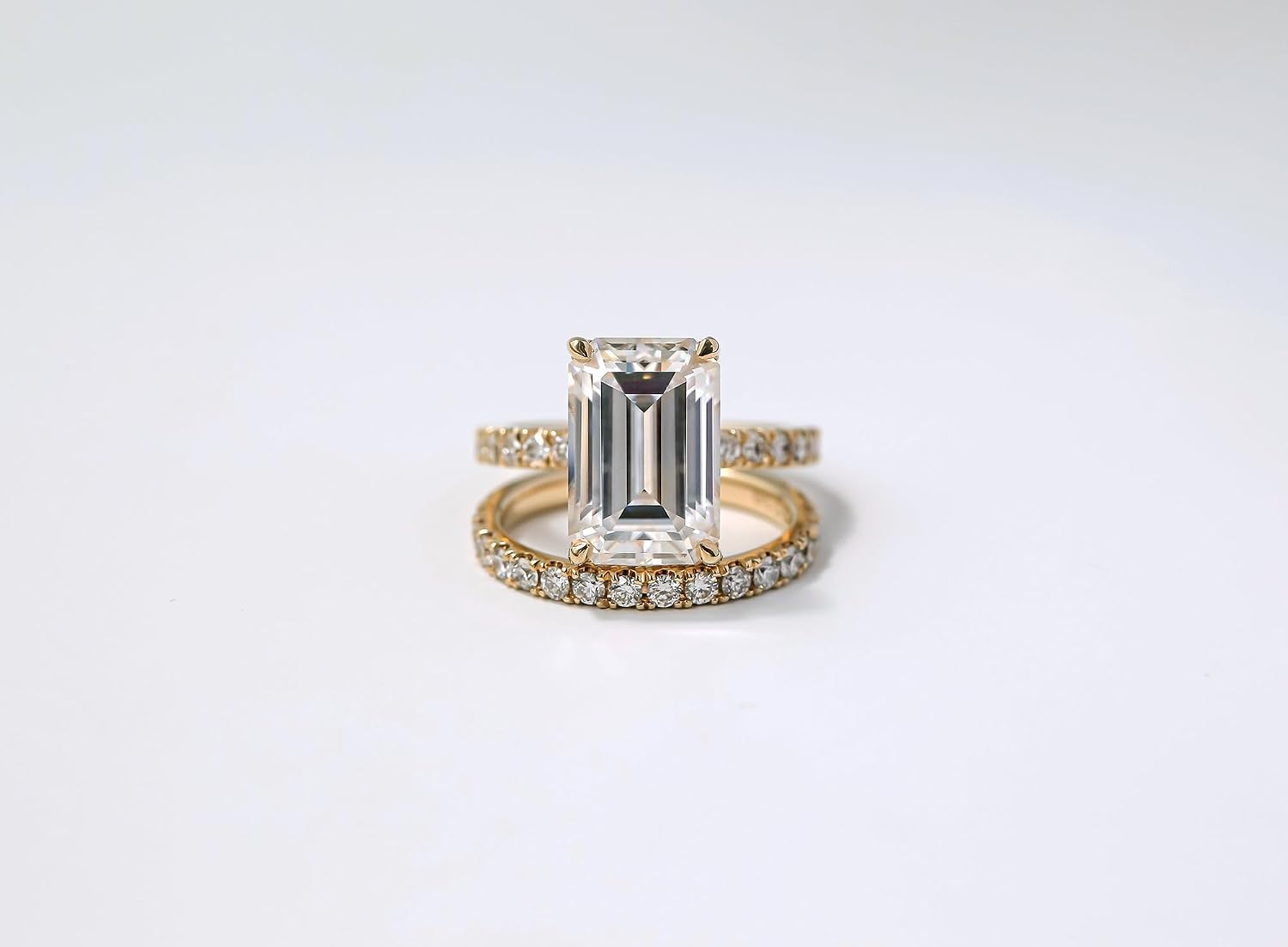 Kobelli Evie 12x8 Bold Series Moissanite and Lab Grown Diamond in 14K Gold - 6.62ct.tw Bridal Set