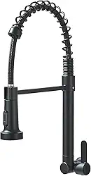 TINICO Torneira Gourmet Para Cozinha Água Fria Única Com Misturador de Extraível, Torneira de Parede em Aço Inoxidável, Rotação 360, Preto