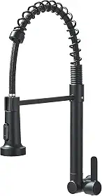 TINICO Torneira Gourmet Para Cozinha Água Fria Única Com Misturador de Extraível, Torneira de Parede em Aço Inoxidável, Rotação 360, Preto