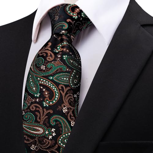 Image of YourTies Paisley Men's Necktie Woven Silk Floral Ties for Men Designer Formal Business Party Wedding