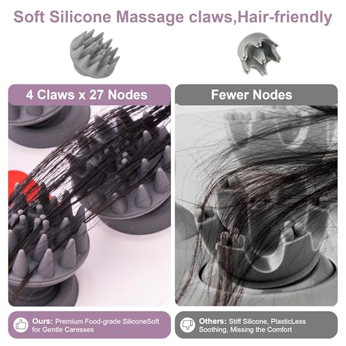 Image of Electric Scalp Massager, Portable Head Stress Relax,IPX7 Waterproof Rechargeable Head Massager Scalp Stress Relax, Body for Deep Cleansing, Relief, Hair Growth (MULTI-COLOR)