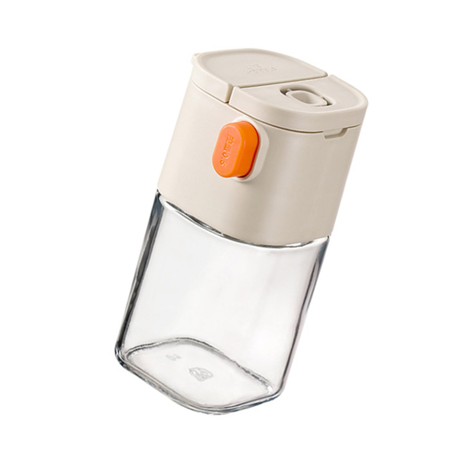 Tsophreniq Clear Glass Salts Shaker with Quantitative Lid Seasoning Bottle Spices Jar Household Condiment Container for Cooking Glass Condiment Container