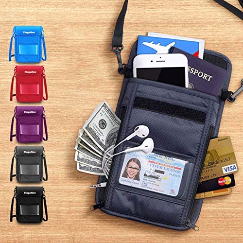 RFID Blocking Passport Holder Wallet with Neck Stash Pouch for Traveling Security Credit ID Card - Image 4