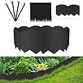 20PCS Garden Edging Border No Dig Landscape Edging Lawn Garden Fence Edgings Decorative Landscape Border 20Ft Landscaping Edging with 20 Stakes for Lawn Garden Flower Bed,The Yard,Lawn Edging?Black