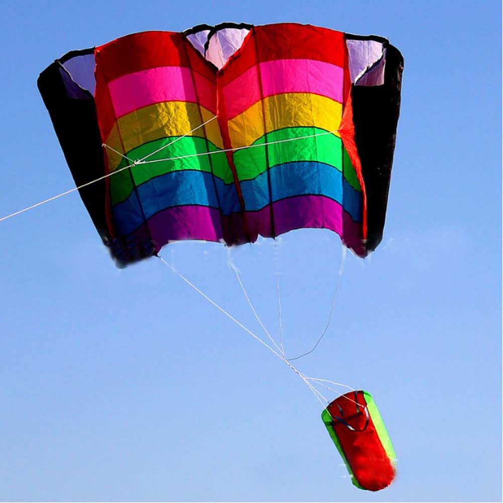 2.3M Rainbow Single Line Parafoil Kite with Free Tail for Adults Outdoor Sports Easy Flying