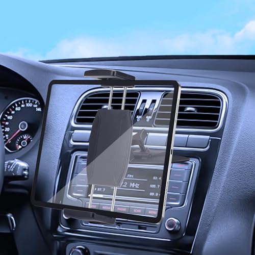 Linkstyle 2 in 1 CD Slot Tablet Car Mount, Universal 360° Rotation CD Player Car Phone Holder Car CD Tray Tablet Stand for 4.7-12.9in Devices, Black