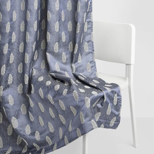 Image of haus & kinder Jacquard Window Curtains 5 Feet Long Pack of 2 Window Curtains, 5 Feet Curtains for Window (Feather Fern, Steel Grey 130x152 CM)