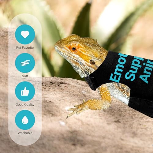 Image of Bearded Dragon Lizards Clothes with Leash Set - Cute Lizard Reptile Small Animal Adjustable Harness Clothes for Walking Outdoor Security Costume Photo Prop(Blue