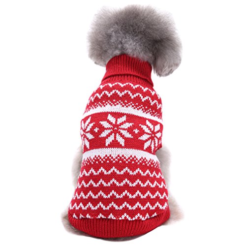YiJee Halloween Perro Mascota Cachorro Clásico Suéter Ropa Caliente Suéter de Invierno Rojo XS
