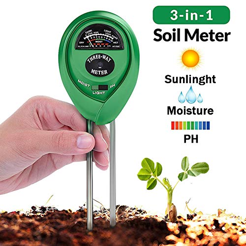 Soil Tester, 3 in 1 Soil Test Kit for Moisture, Light & pH