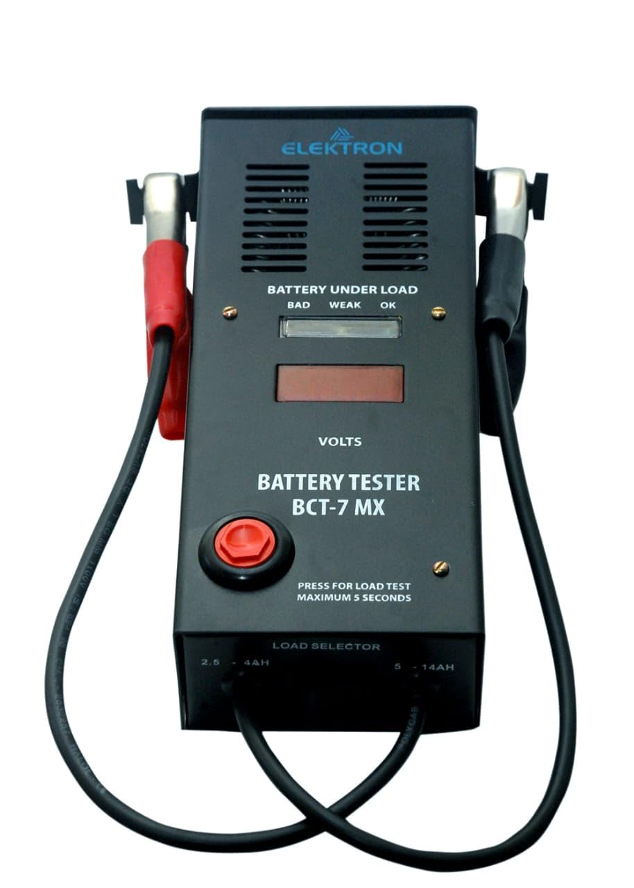 ELEKTRON Battery Load Tester for Two Wheeler Batteries, Suitable for 2.5 AH to 14AH 12V Batteries, Model BCT 7MX, Battery Powered, Black-picture-20