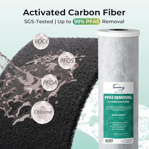 Image of iSpring F2WGB22BPFKS Whole House Water Filter Replacement Set, SGS-Tested to Remove up to 99% PFAS, 2-Stage Filtration Reduces Heavy Metals, Chlorine, Hydrogen Sulfide, Fits WGB22B-PFKS